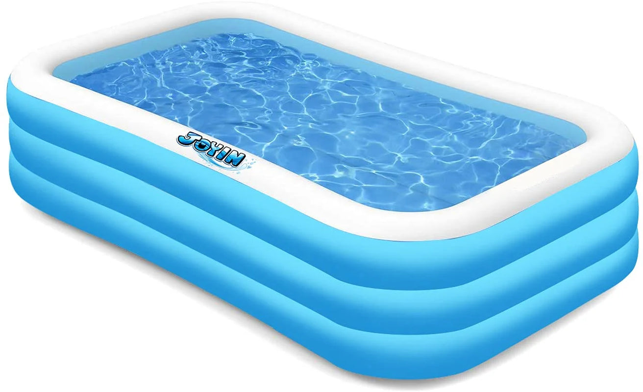 120" Inflatable Family Swimming Pool 120" X 72" X 22" Full-Sized Inflatable Lounge Pool for Baby, Kiddie, Kids, Adult, Infant for Ages 3+. Seasonal Merriment Water Party /Family Activity